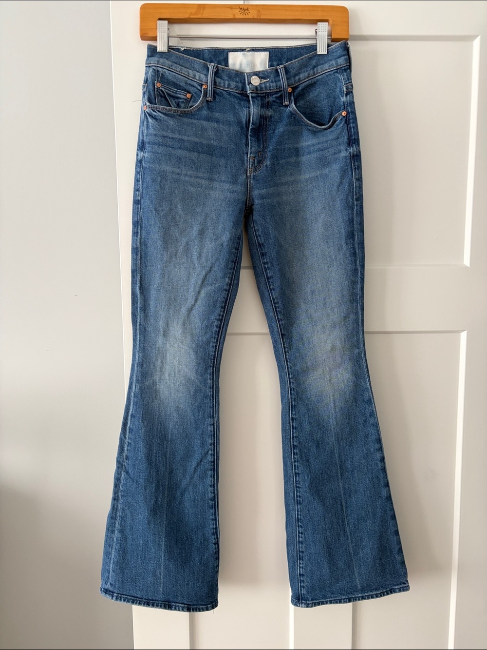 MOTHER Blue Flare Jeans - Medium Blue Wash